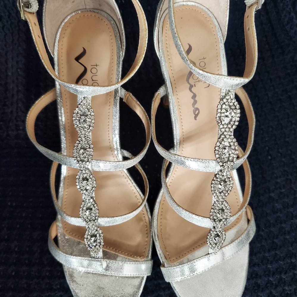 Silver Rhinestone Heels